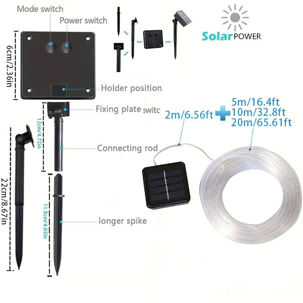 Solar Trampoline Rope Lights with Separate Panel, 50 or 100 LEDs and Multicolor, White or Blue Options — image 17