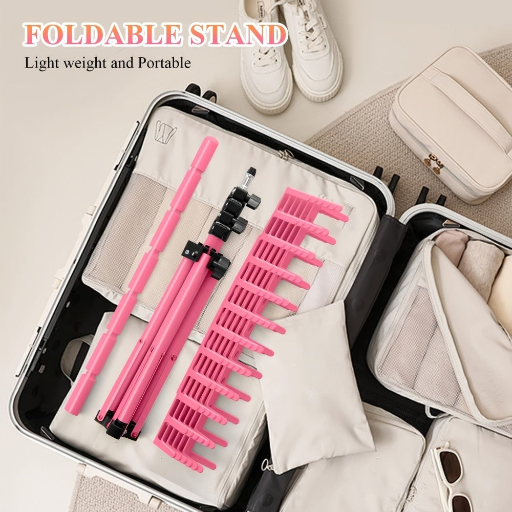 144 Peg Hair Extension Rack Freestanding Organizer with Divider Separator – Standing Braiding Hair Holder Display Stand for S