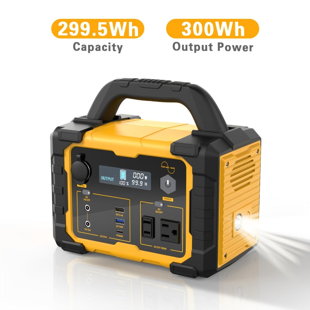 Portable Power Station 1075Wh/294Wh – 1000W/300W Solar Generator, Lithium Battery, 120V AC Outlet, for RV, Camping, Hiking — 