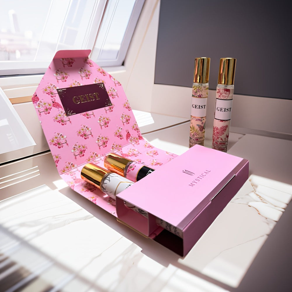 Perfume Gift Set 4 Pieces Travel Size Mini Spray – Long Lasting Fresh Floral Fragrance for Women and Men Unisex Portable Set 