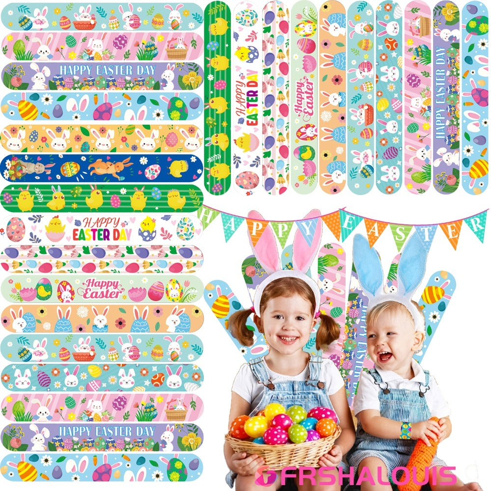 Party Favors Easter PVC Slap Bracelets, 72-Piece Spring-Theme Assortment for Egg Hunts and Events — image 1