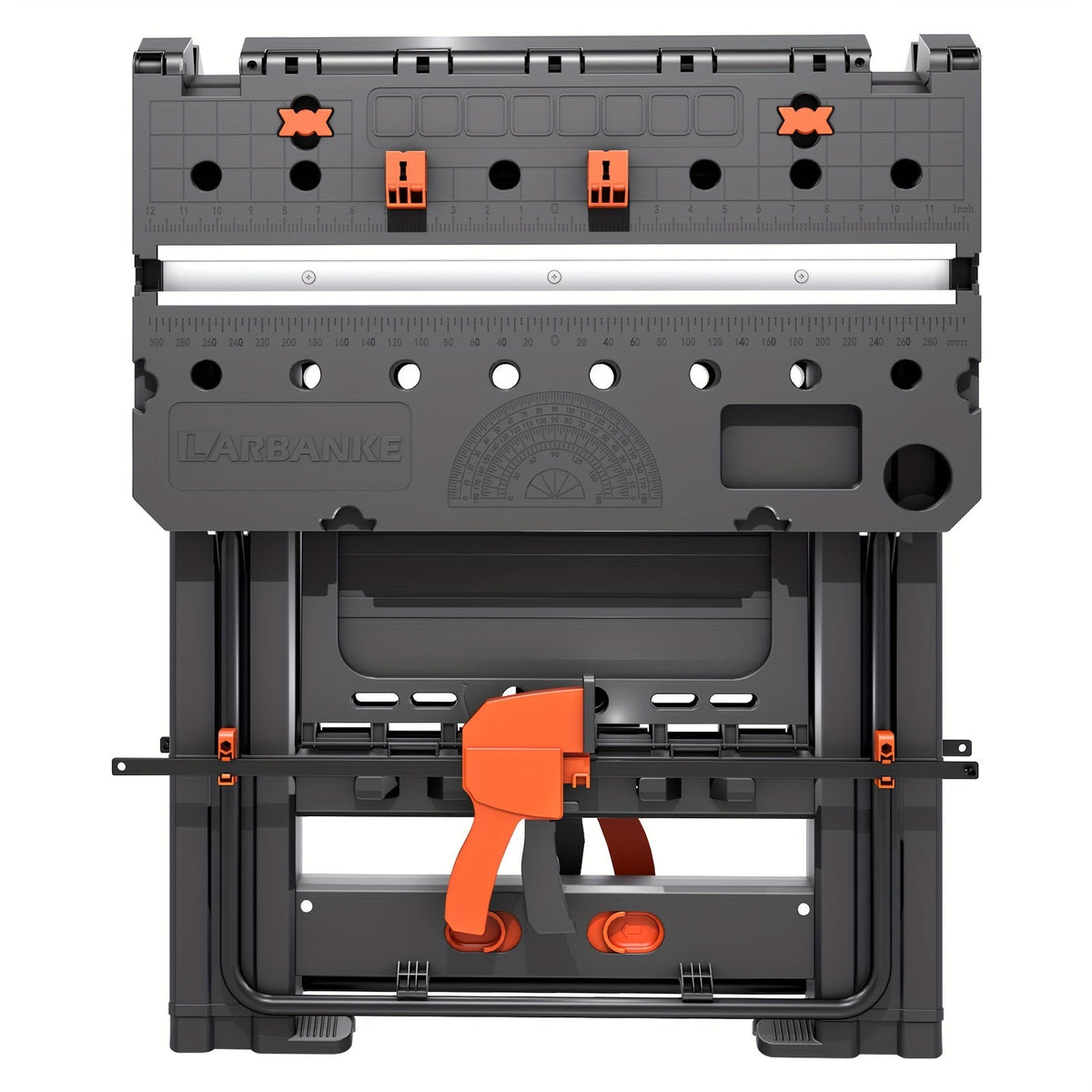 Folding Workbench 2-in-1 Portable Work Table, Height-Adjustable Sawhorse Workbench with 4 Woodworking Clamps — image 1