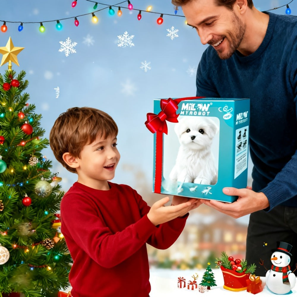 Plush Electric Puppy Toy That Walks & Barks, Interactive Electronic Pet with Plush & Gift Box, Parent-Child Companion — image