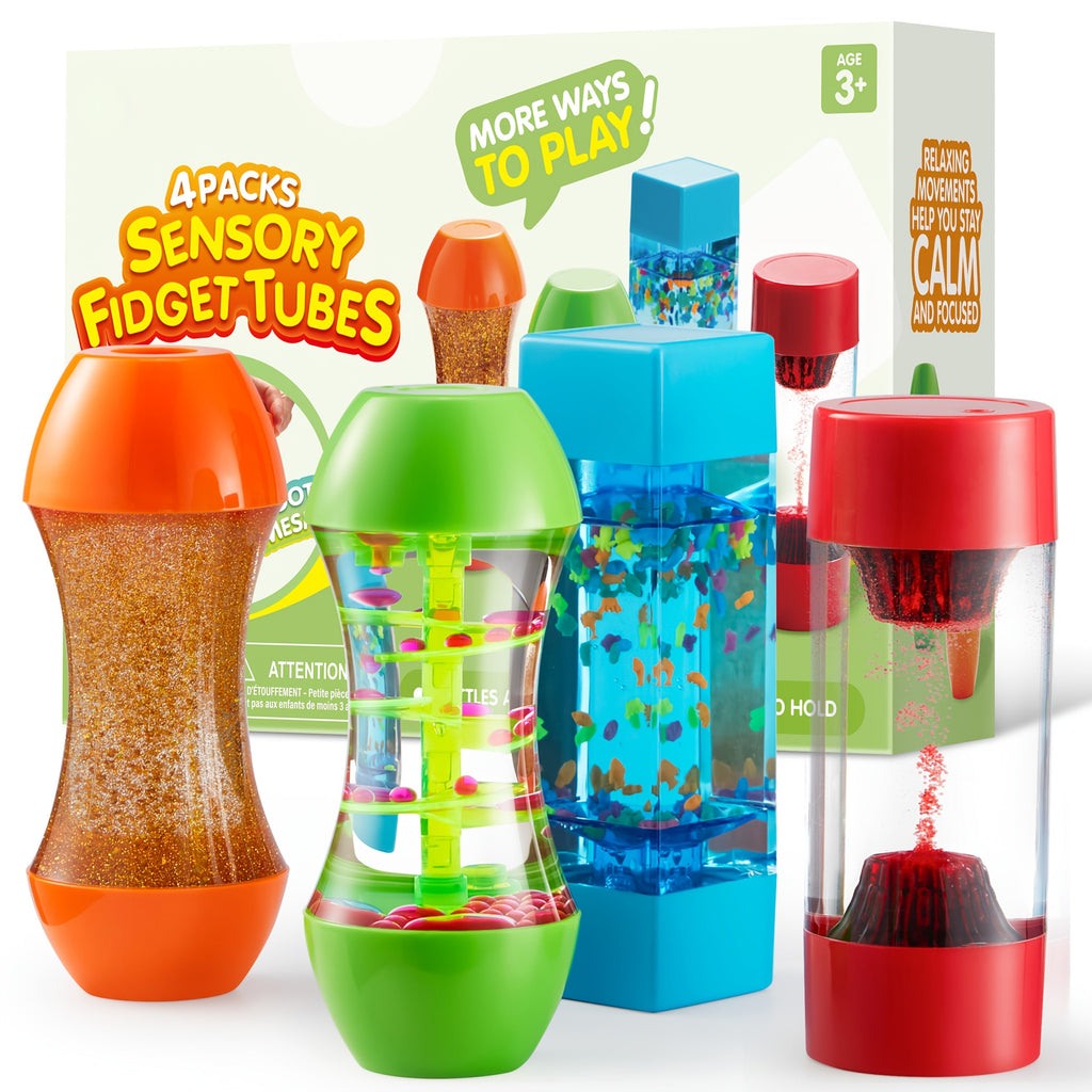 Four-Piece Visual Flow Tube Set with Glitter, Fish, Flake and Volcano Motion Designs in Four Shapes — image 12