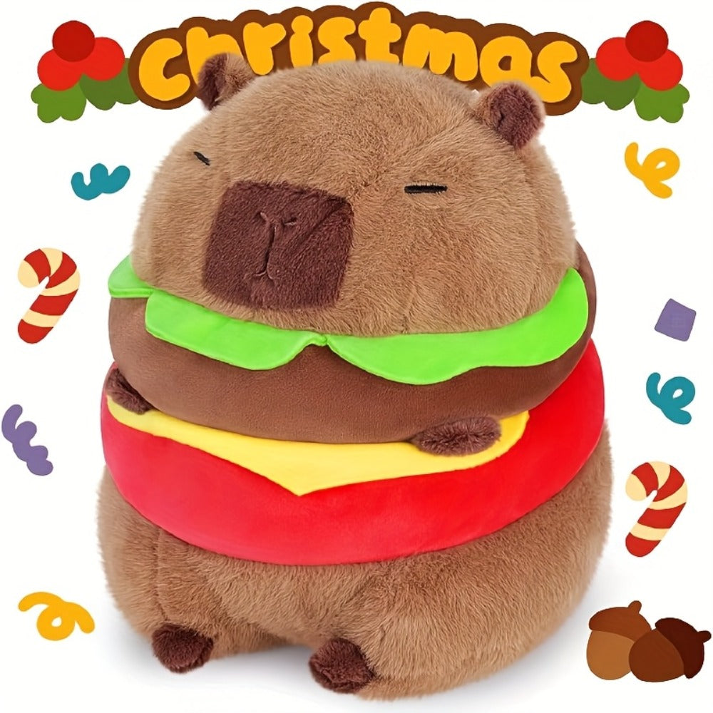 Capybara Plush Stuffed Animal Hamburger Burger Hat Funny Kawaii Plush Toy with the Listed Color, Size or Set Options for Ever