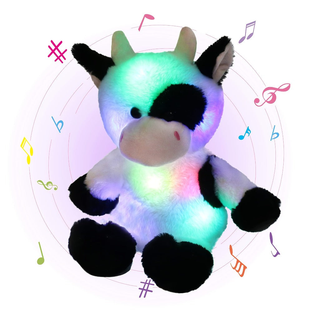 Plush Toy Highland Cow with Glowing Body and Optional Music in Two Interactive Styles for Display — image 1