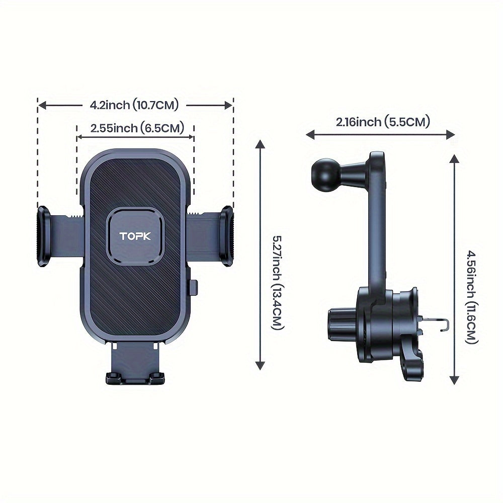 Three-Point Air-Vent Phone Mount with Extendable Hook, Adjustable Arm and Black Finish for In-Car Viewing — image 2