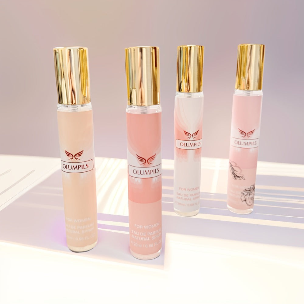 Perfume Gift Set MYSTICAL Four 20ml Eau de Parfum Spray Bottles with Gold Caps in Pink Floral Box — image 10