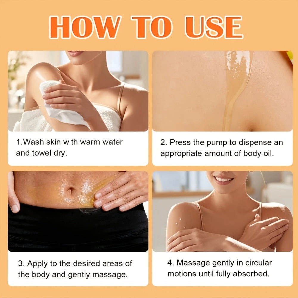 Papaya Glow Body Oil, Two-Piece Set of 200ml Flip-Top Bottles with Coordinated Orange Labels — image 10