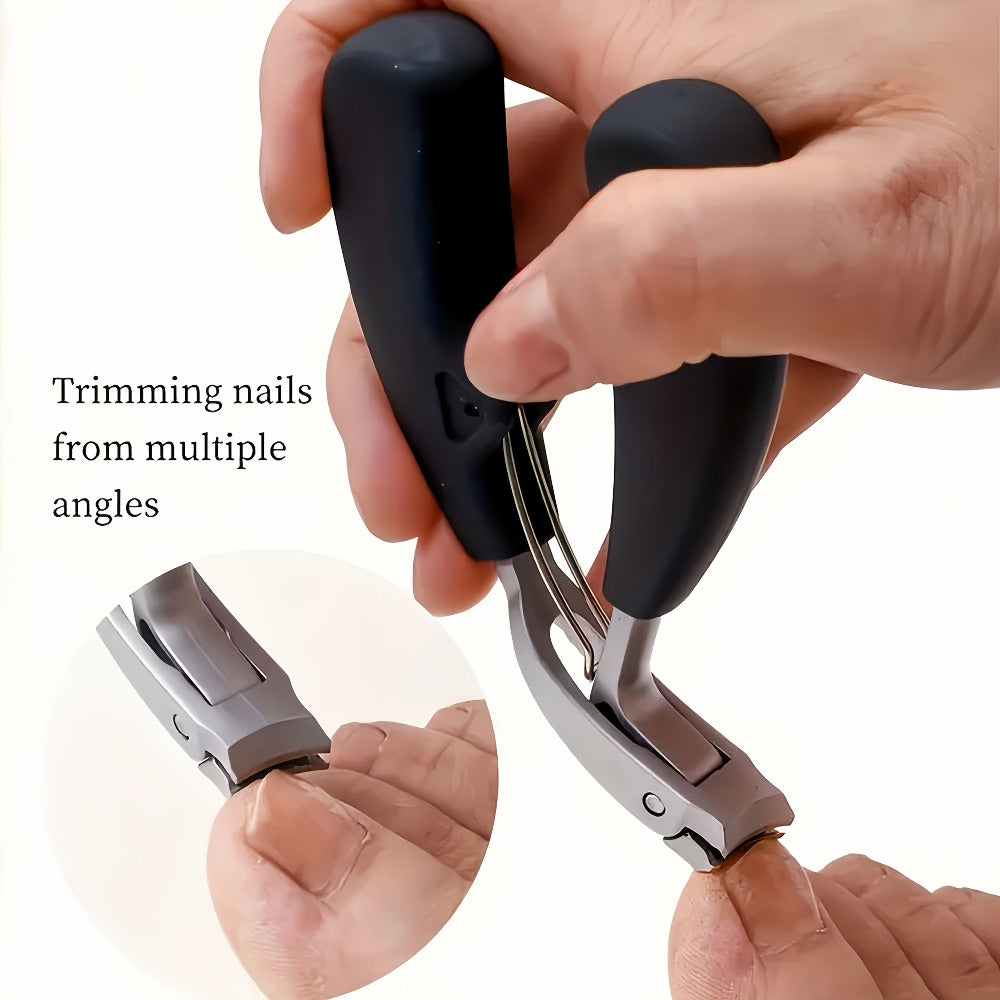 Angled-Jaw Nail Clipper Set, Five-Piece Black-Handle Kit with 25-Degree Tool, Lifter and File — image 5