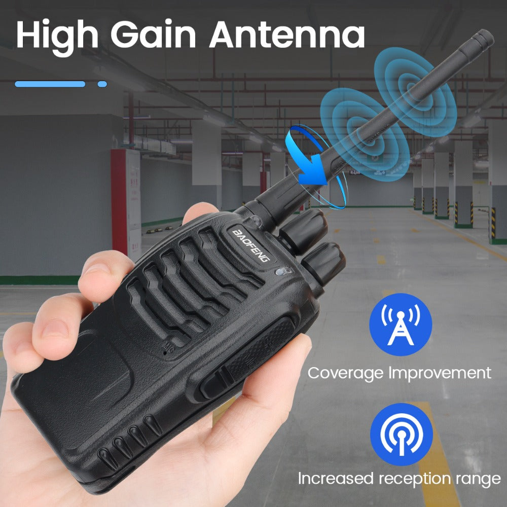 Baofeng BF-888S Walkie Talkie 2-Pack – Long Range UHF Two Way Radio, Wireless Frequency Copy, Portable Ham Radio for Hunting,