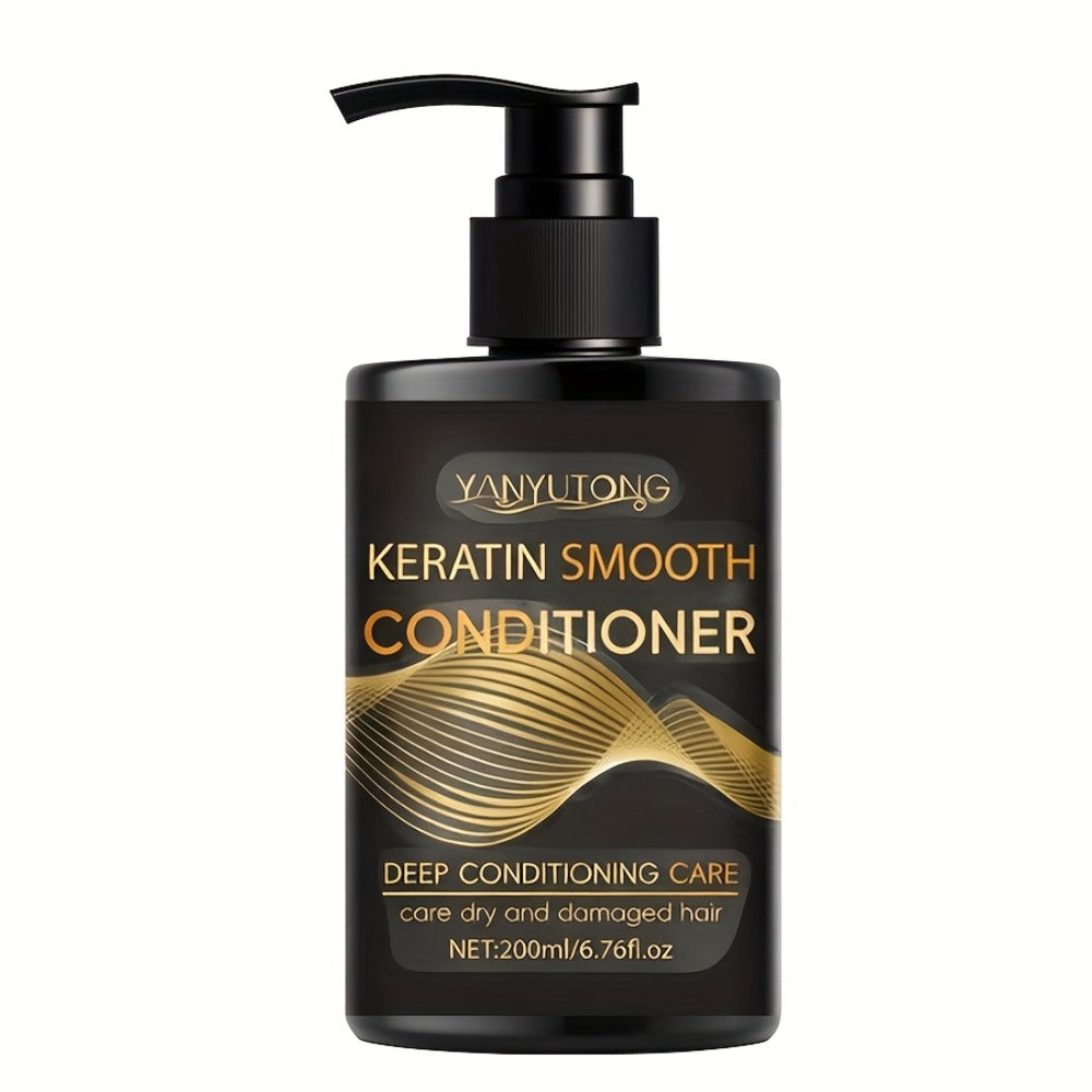 Keratin Shampoo and Conditioner Set Repairs Breakage Split Ends Moisturizes Scalp for Color-Treated Heat Damaged Dry Frizzy H