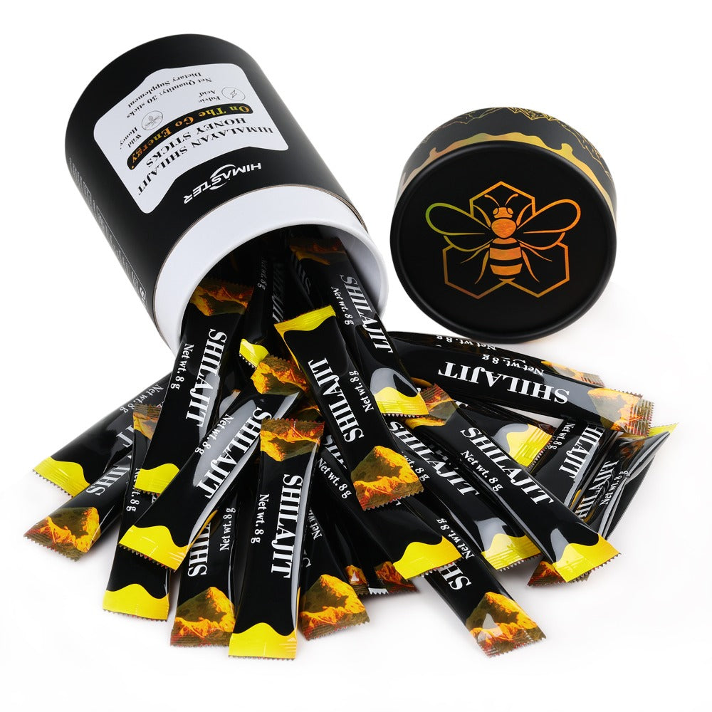Herbal Supplements with HIMASTER Label, Shilajit Honey Saffron Sticks, 30 Sticks per Package — image 9