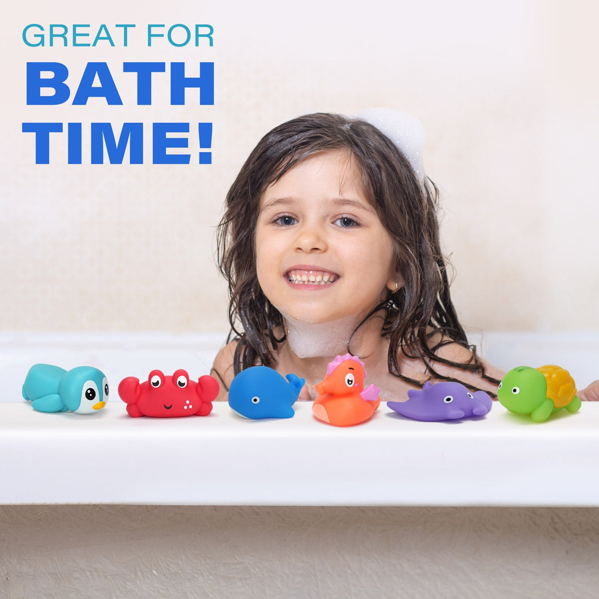 Six-Piece No-Hole Color-Changing Sea Animal Bath Toy Set with Six Shapes for Supervised Water Play — image 8