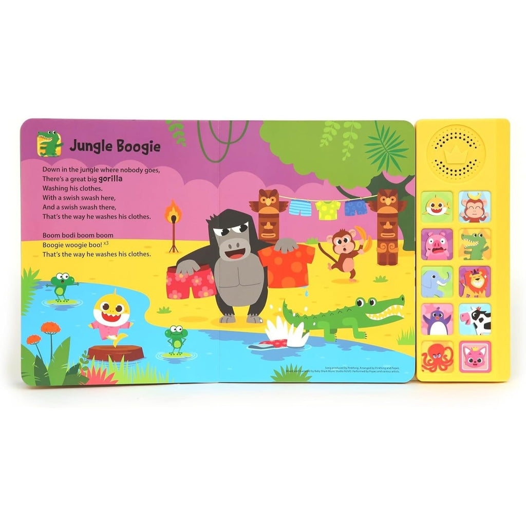 Baby Shark Sound Book for Toddlers, Pinkfong 10-Button Interactive Animal Songs Sing-Along Nursery Rhymes Learning Book Kids 