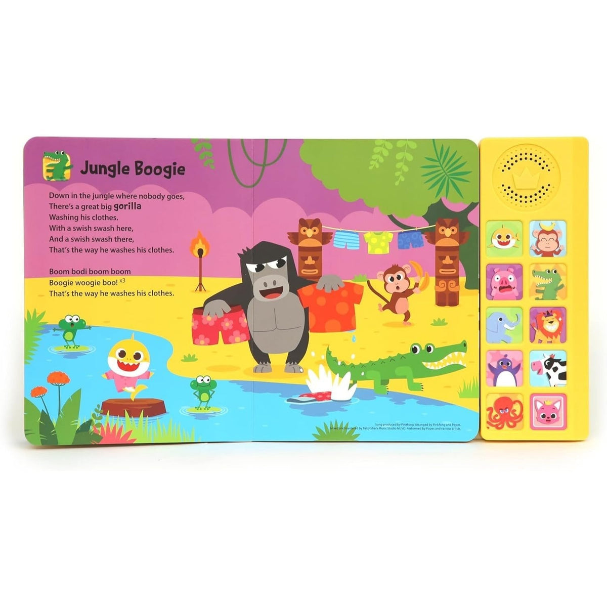 Baby Shark Sound Book for Toddlers, Pinkfong 10-Button Interactive Animal Songs Sing-Along Nursery Rhymes Learning Book Kids 
