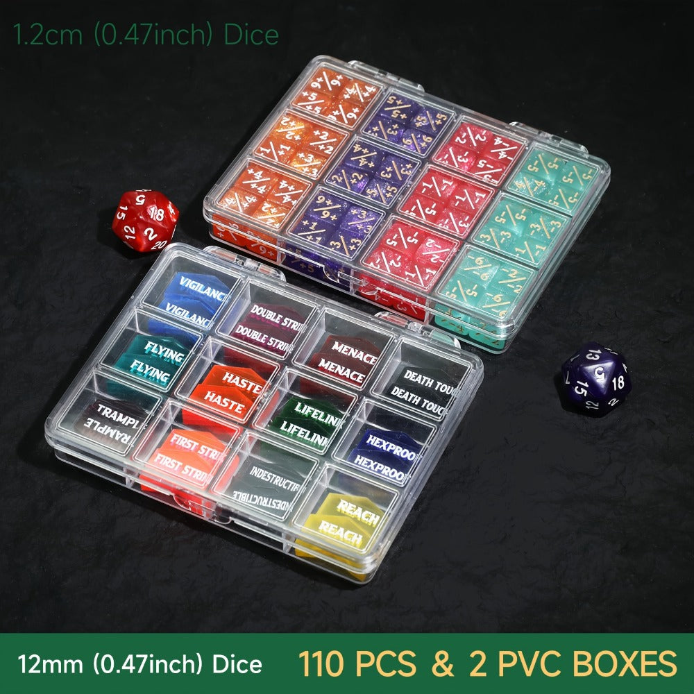 MTG Counter Dice Set 110pcs with the Listed Color, Size or Set Options for Everyday Use, with the Listed Configuration — imag