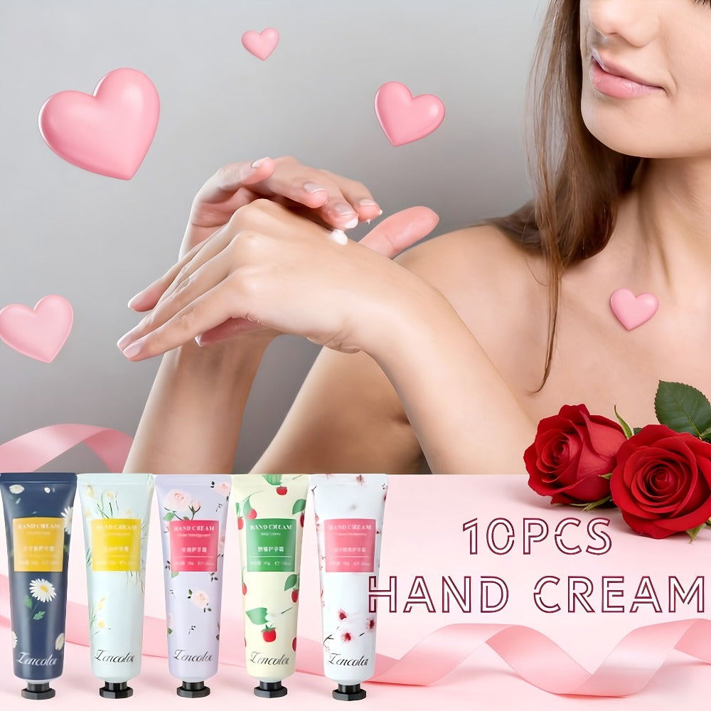 Ten-Piece Hand Cream Gift Box with Botanical and Fruit-Print Travel Tubes in Coordinated Assortment — image 2