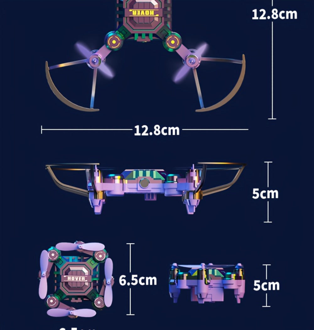 Watch-Controlled Mini RC Drone with Two Rechargeable Batteries in Blue, Green or Black for Indoor Flight — image 32