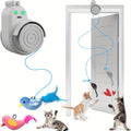 Cat Toy Electric Flying Feather with USB Rechargeable Hanging Drive, Stick-On Mount and Three Colors — image 1