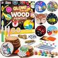 Kids Painting Kit Glow in the Dark, Wood Slice Arts & Crafts Set Ages 6+ with 16 Wood Slices, Felt — image 13