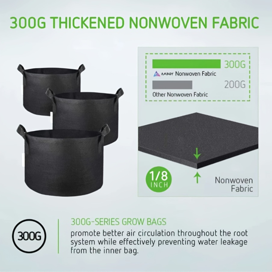 Black 5-Gallon-Labeled Grow Bags with Handles in 10-Pack or 20-Piece Checkout Options for Garden Planting — image 12