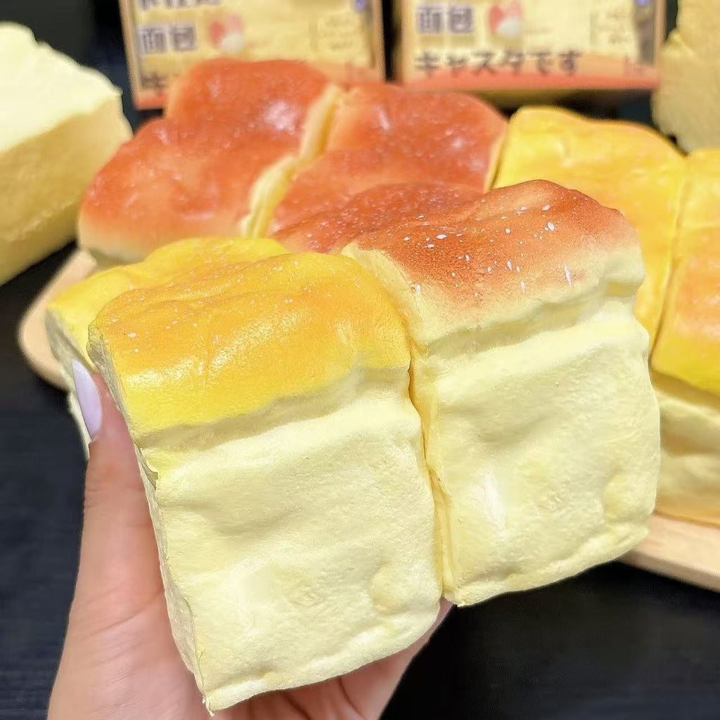 Squishy Bread Slow Rising Stress Toy, Skin-Touch Simulated Bread Fidget Squeeze Toy Desk Decor Anxiety Gift for Kids Adults —
