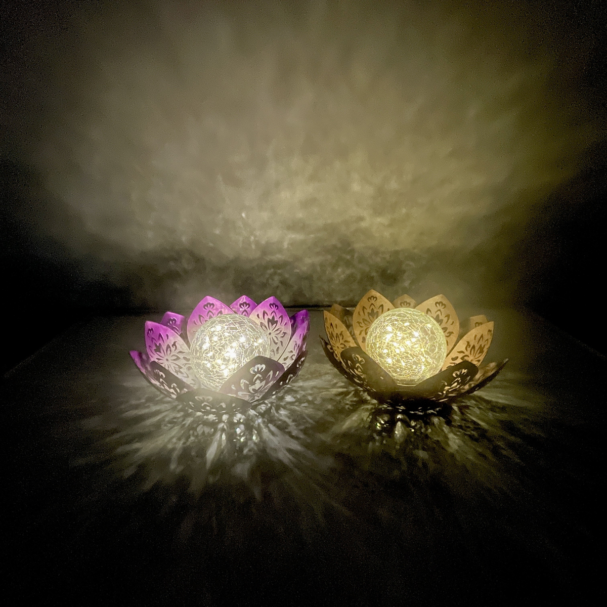 Solar Garden Light Lotus Flower with Cracked Glass Globe, IPX4 Rating and Three Color Options — image 21