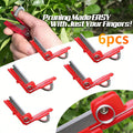 Six-Piece Garden Thumb Knife Set with Red Finger-Ring Cutters and Exposed Straight Blade Edges — image 1