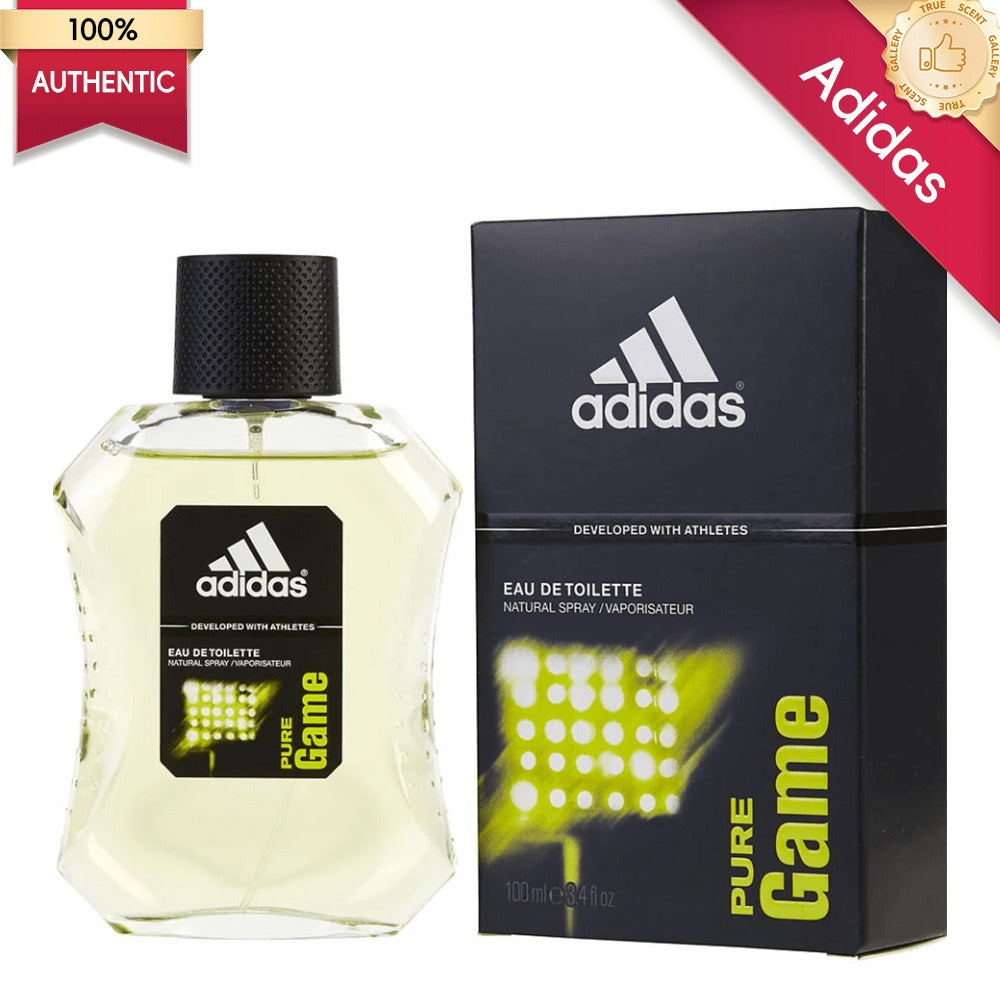 Eau de Toilette Adidas Pure Game for Men 3.4 oz Spray in Clear Bottle with Black and Green Box — image 4