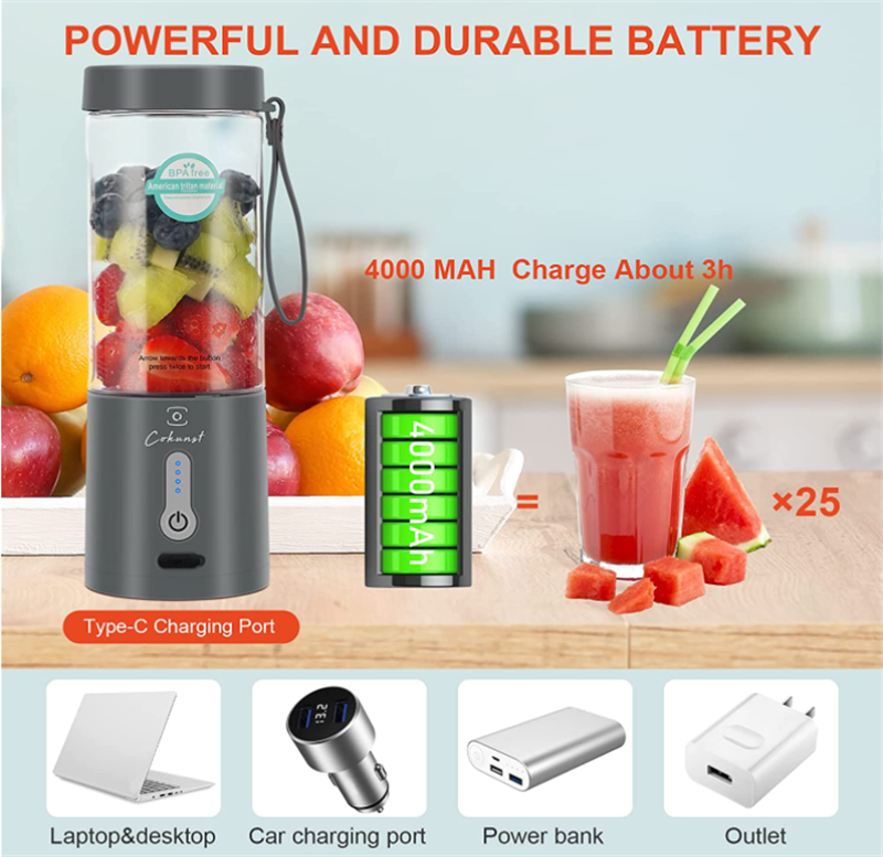 New Portable Blender Hand Operated Juice Extractor Portable Fruit Cooking Kitchen Supplies
