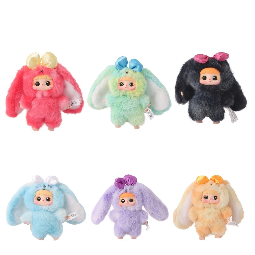 Plush Toy Kawaii Rabbit with Detachable Face Panel and Assorted Character Styling for Display — image 4