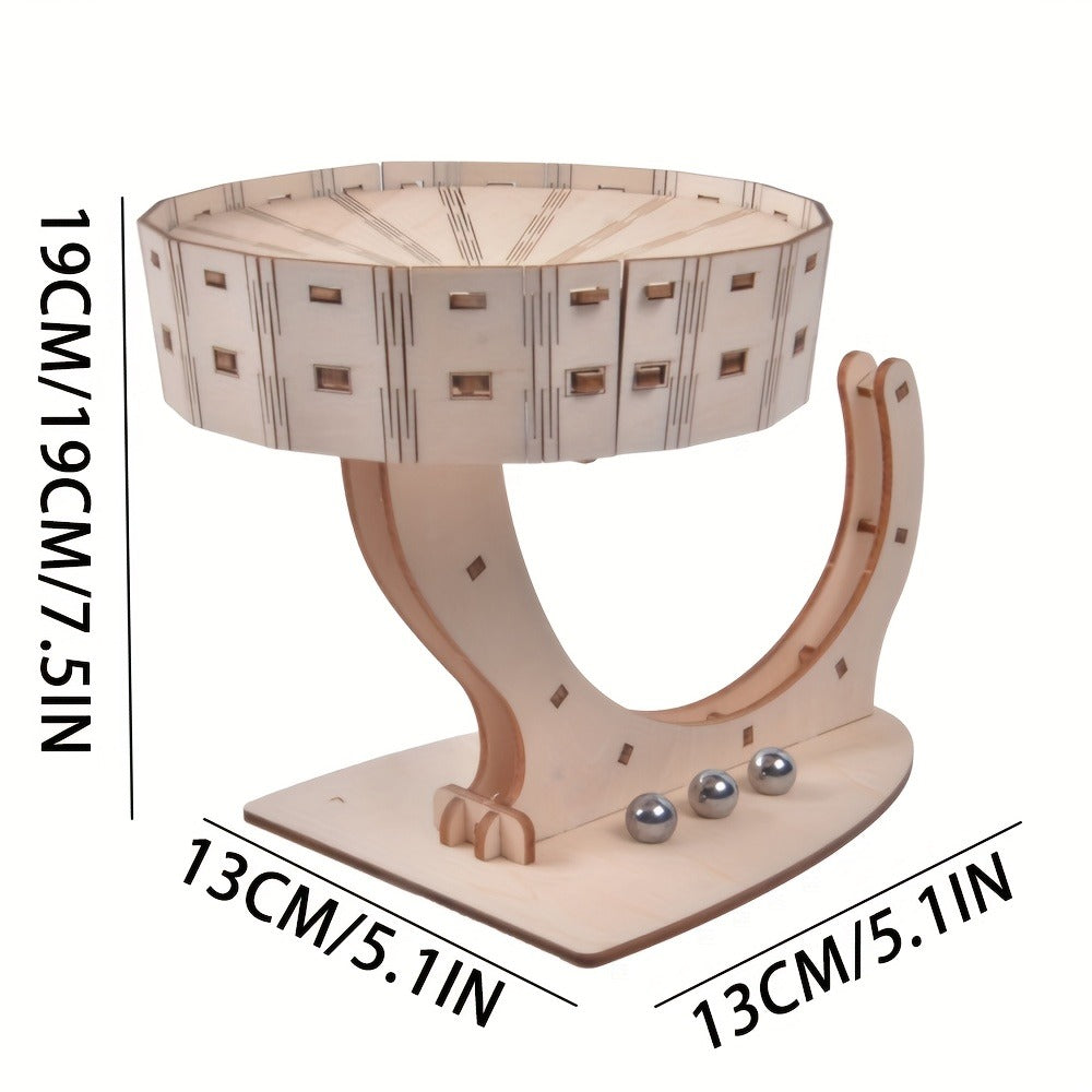 Perpetual Motion Machine Puzzle Kit 3D Wooden, Metal Ball Kinetic Sculpture, Mechanical Brain Teaser STEM Model — image 7