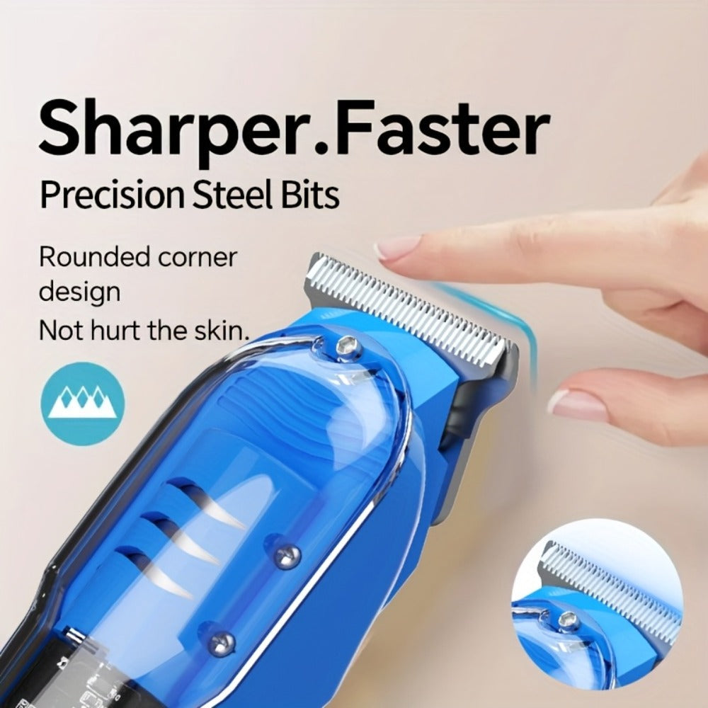 Hair Clipper Transparent-Shell Cordless Trimmer with LED Battery Display, USB Charging and Five Colors — image 11