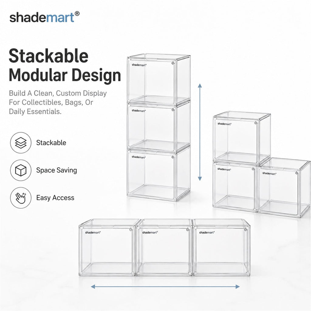 Clear Display Case Set of 3, Dustproof Transparent Storage Box Organizer for Collectibles, Car Models — image 17