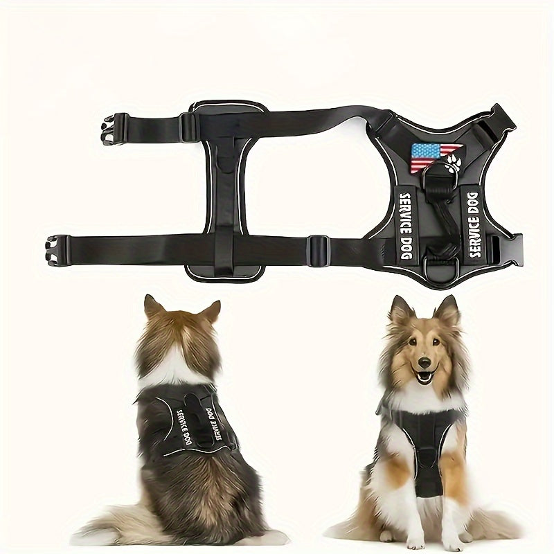 Five-Patch Dog Vest Harness in Black, Red, Rose Red, Grey or Green with XS-to-XL Sizes Pictured — image 6