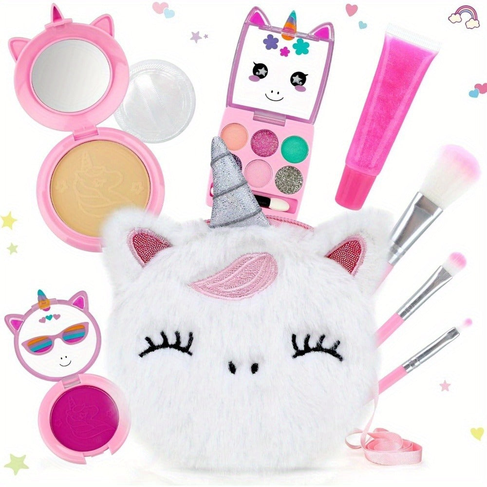 Kids Pretend Makeup Set for Girls Ages 3-12, Princess Cosmetics with Crossbody Coin Purse, Dress Up Role Play Toy — image 2