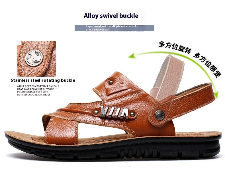 First Layer Cowhide Men's Sandals Summer Genuine Leather Sandals