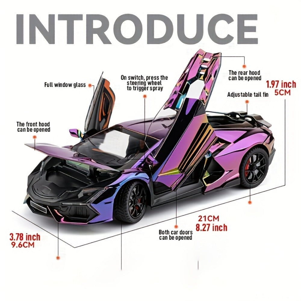 1:24 Scale Die-Cast Sports Car Model Collectible - Zinc Alloy Static Ornament with Realistic Details — image 7
