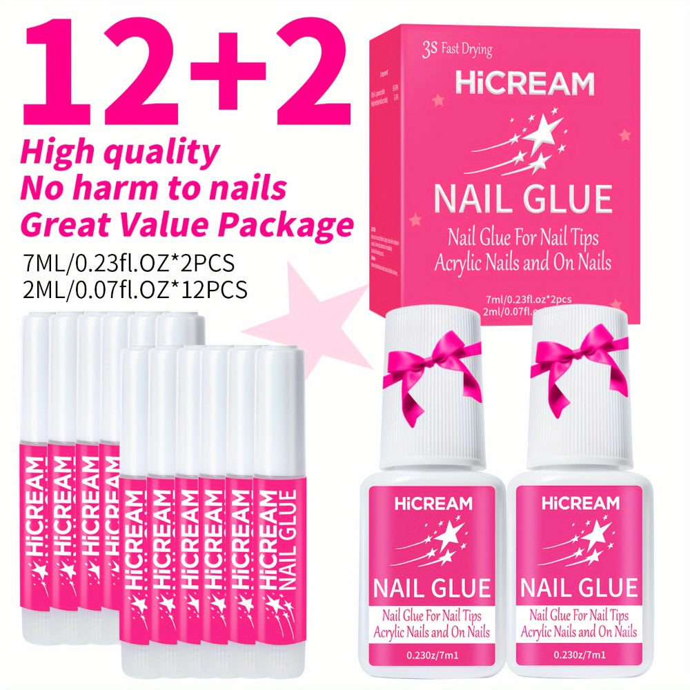 Nail Glue Set, MICHAN 14- or 28-Piece Configurations with 2ml Squeeze Tubes and Optional 7ml Brush Bottles — image 3