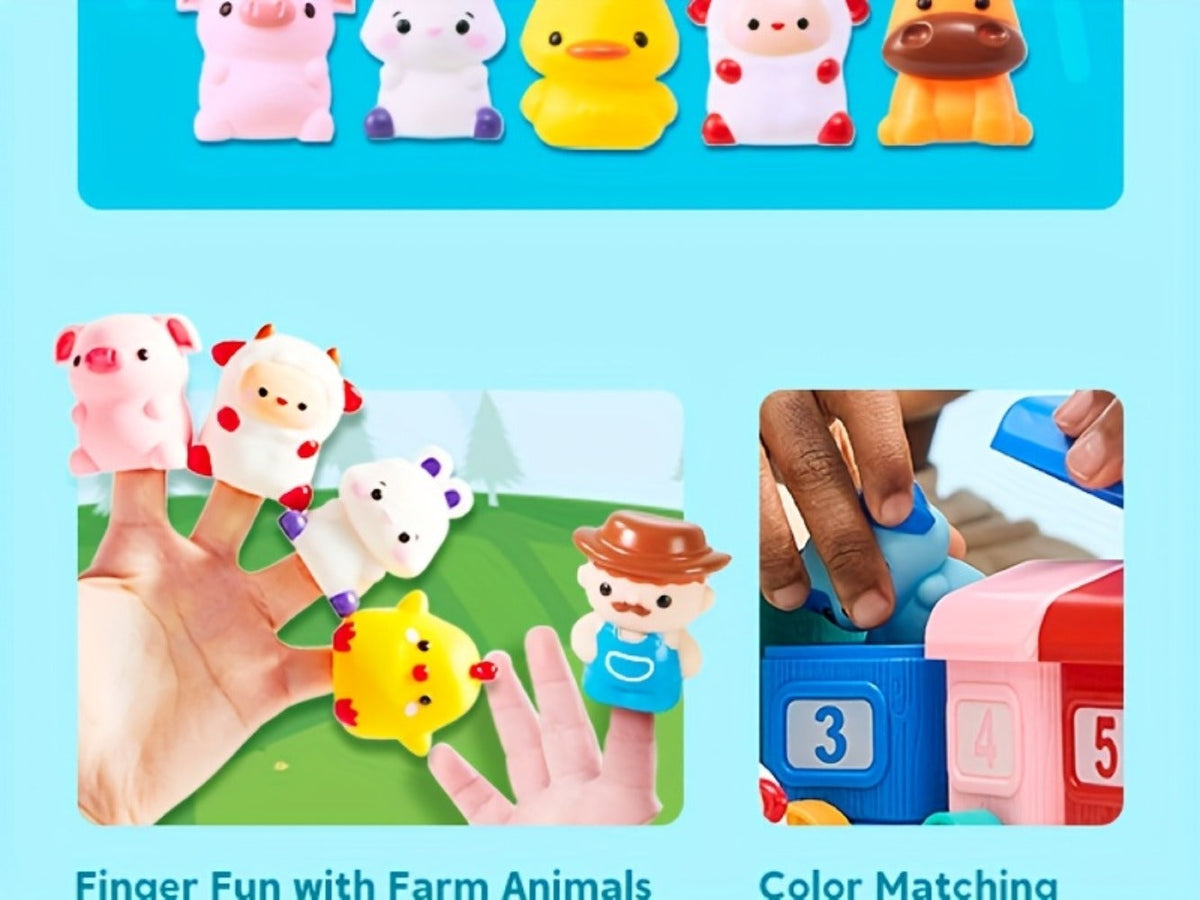 Farm Number Train Learning Toy for Toddlers with 9 Farm Animals & Farmer with the Listed Color, Size or Set Options for Every