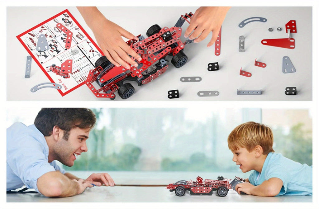 STEM Building Kit Model Car 283-287 Pcs Motorized Assembly Vehicle Toy with Tires & Openable Hood — image 14