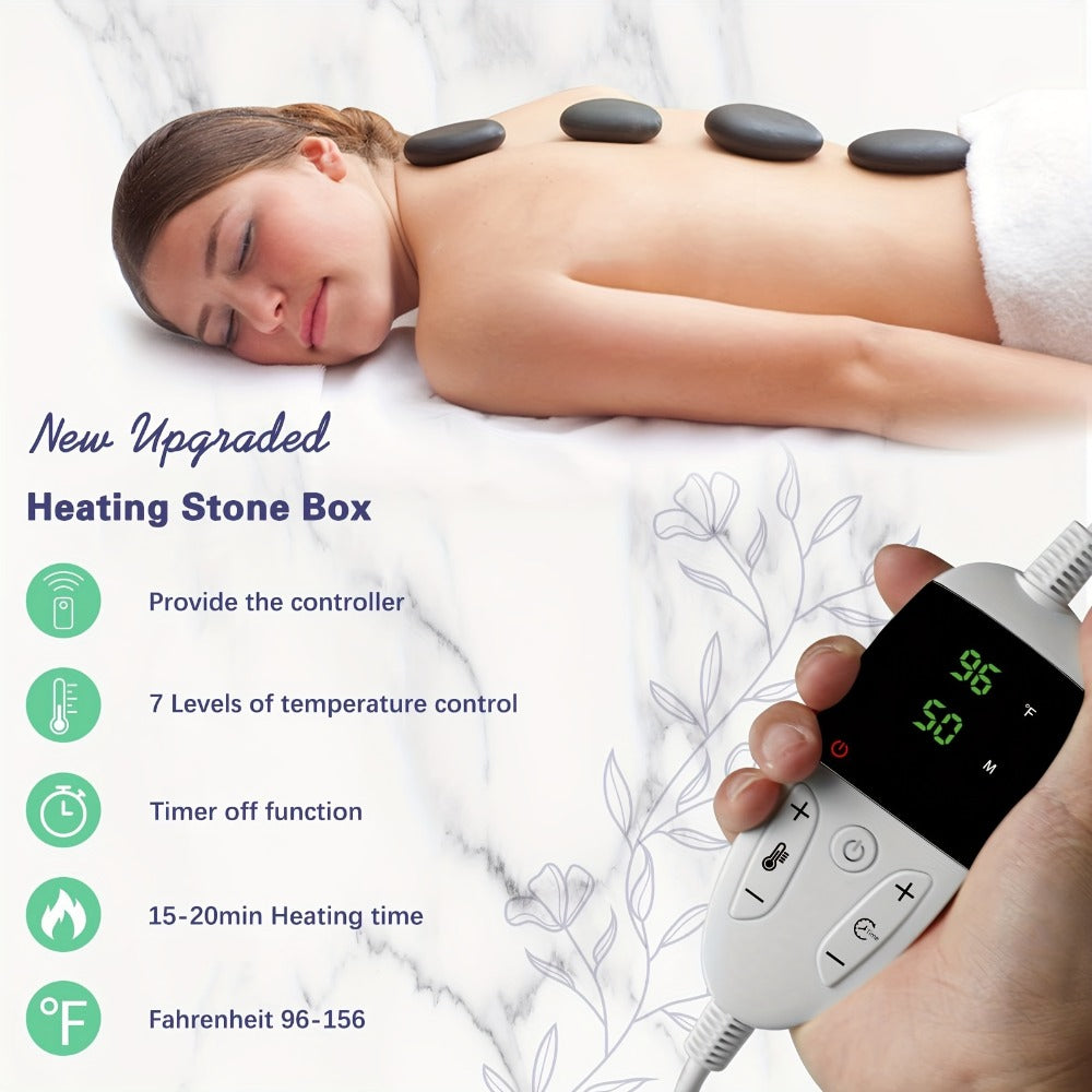 Basalt Hot Stone Massage Kit 20Pcs with Temperature Control Heater – Professional Spa Therapy Set for Full — image 6