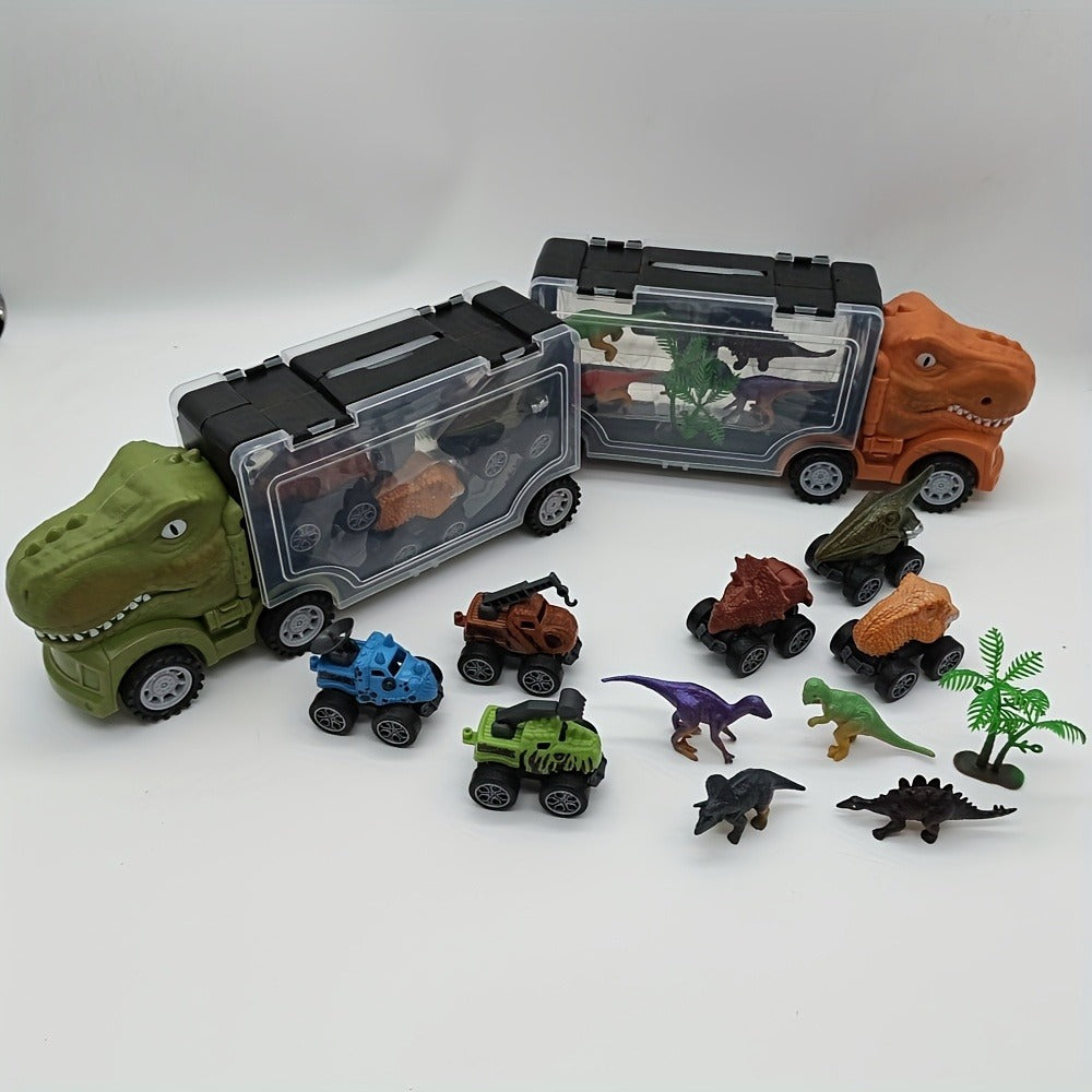 T-Rex Dinosaur Carrier Truck Playset with Mini Cars, Figures and Standard or Upgraded Package Options — image 15