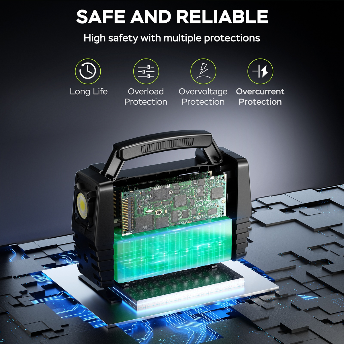 Portable Power Station 155Wh or 222Wh Configurations with AC Outlet, USB Ports, LED Light and Solar Option — image 6