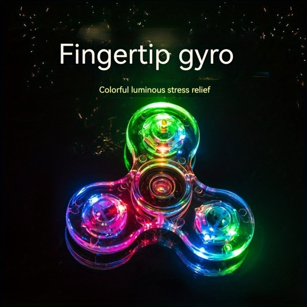 LED Spinning Top Fidget Toy 12 Pack Glow in the Dark Crystal Gyroscope with Vibrant Lights for Parties, Celebrations and Gues
