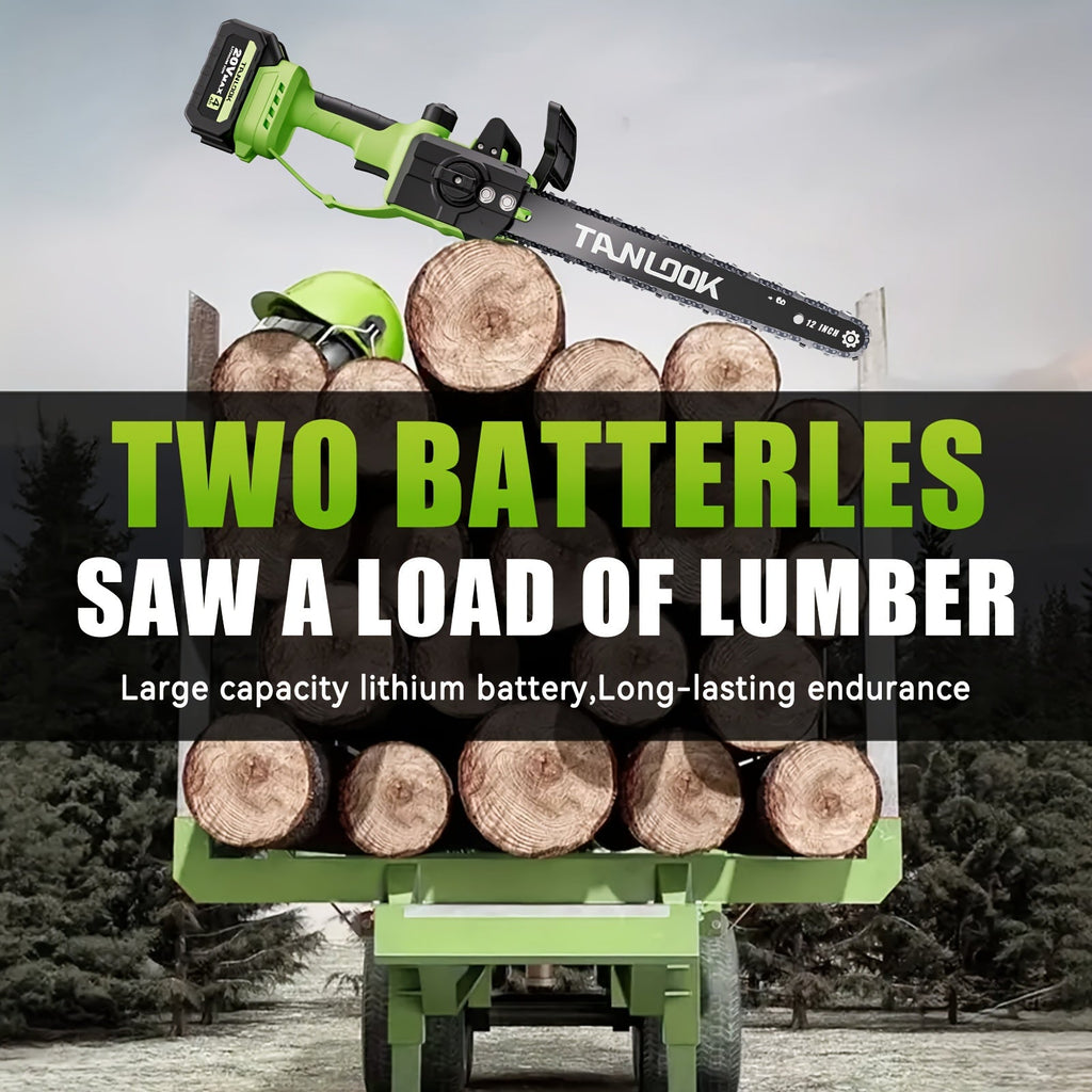 12-Inch Cordless Electric Chainsaw Kit in Five Colors with One- or Two-Battery and Two- or Three-Chain Options — image 2