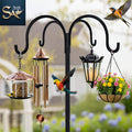 Garden Bird Station Options with 87.99-Inch Four-Hook Pole, Round Feeder or Leaf-Accent Bath — image 1