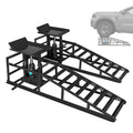 Car Ramps 2-Pack Hydraulic High Lift 11, 050 lb Capacity Low Profile with Support Jack – Oil Change Service Ramps for Car Tru