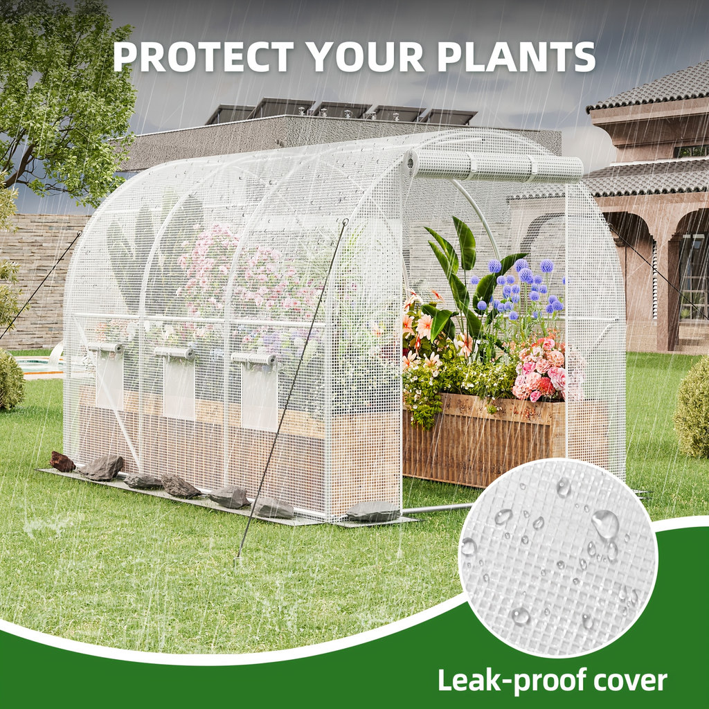 Outdoor Walk-In Greenhouse 10x6.6x6.6 FT – Dual Zippered Screen Doors, 6 Screen Windows & Reinforced Frame — image 9